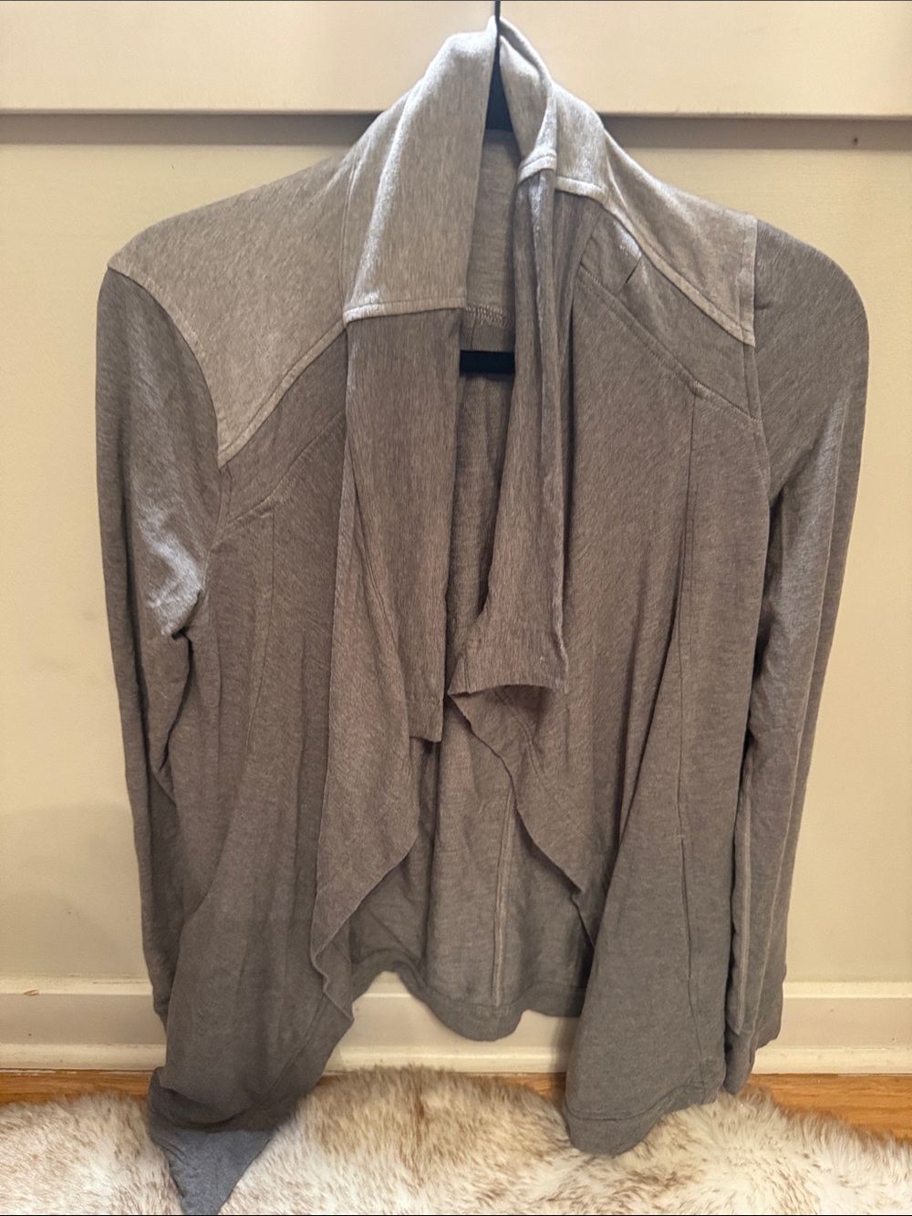 lululemon athletica Heather Gray Draped Open-Front Cardigan